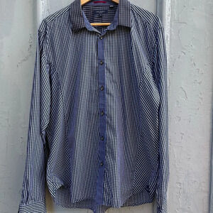 Ted Baker London Blue  check collard shirt Ted size 6